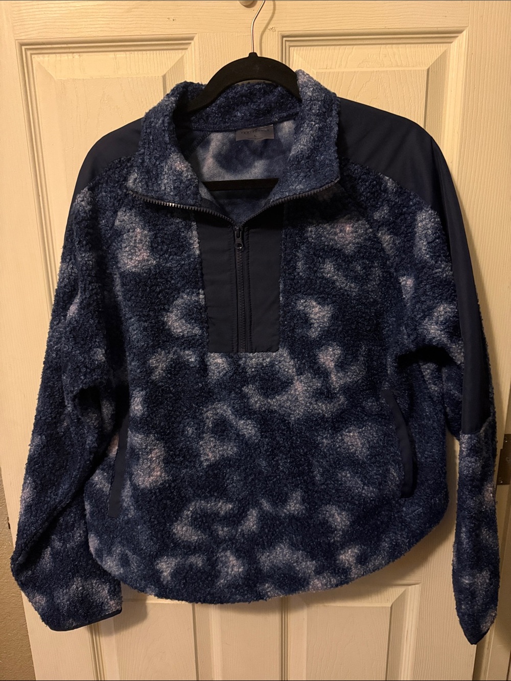 Traj3ctory Navy Blue Half-Zip Sherpa Pullover Fleece Jacket